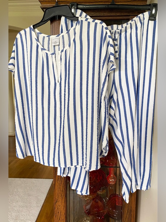 Nottibianche Other - Women's Pajamas Blue & White Striped Set XL